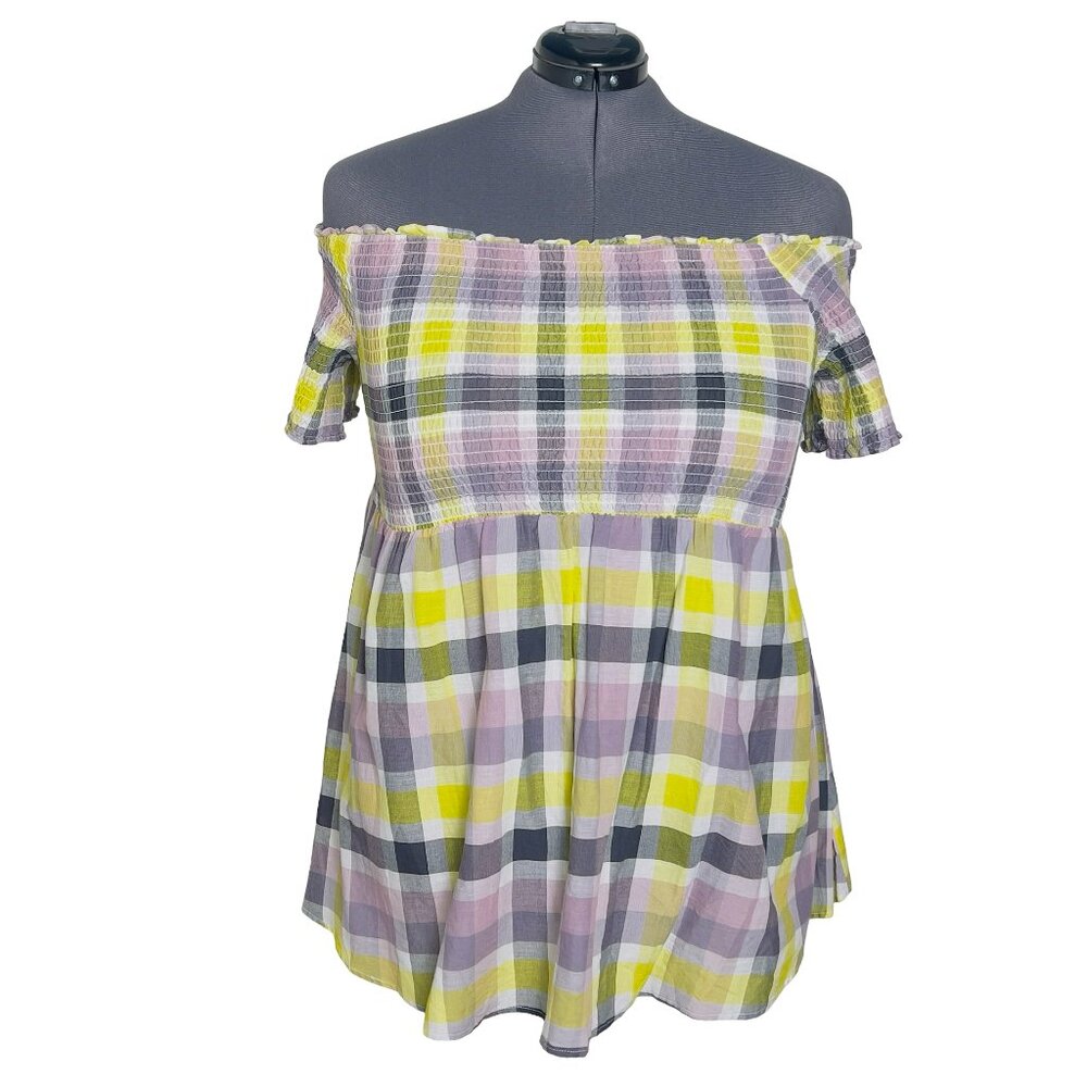 Torrid Peplum Gauze Smocked Off-Shoulder Top (Size 2X)